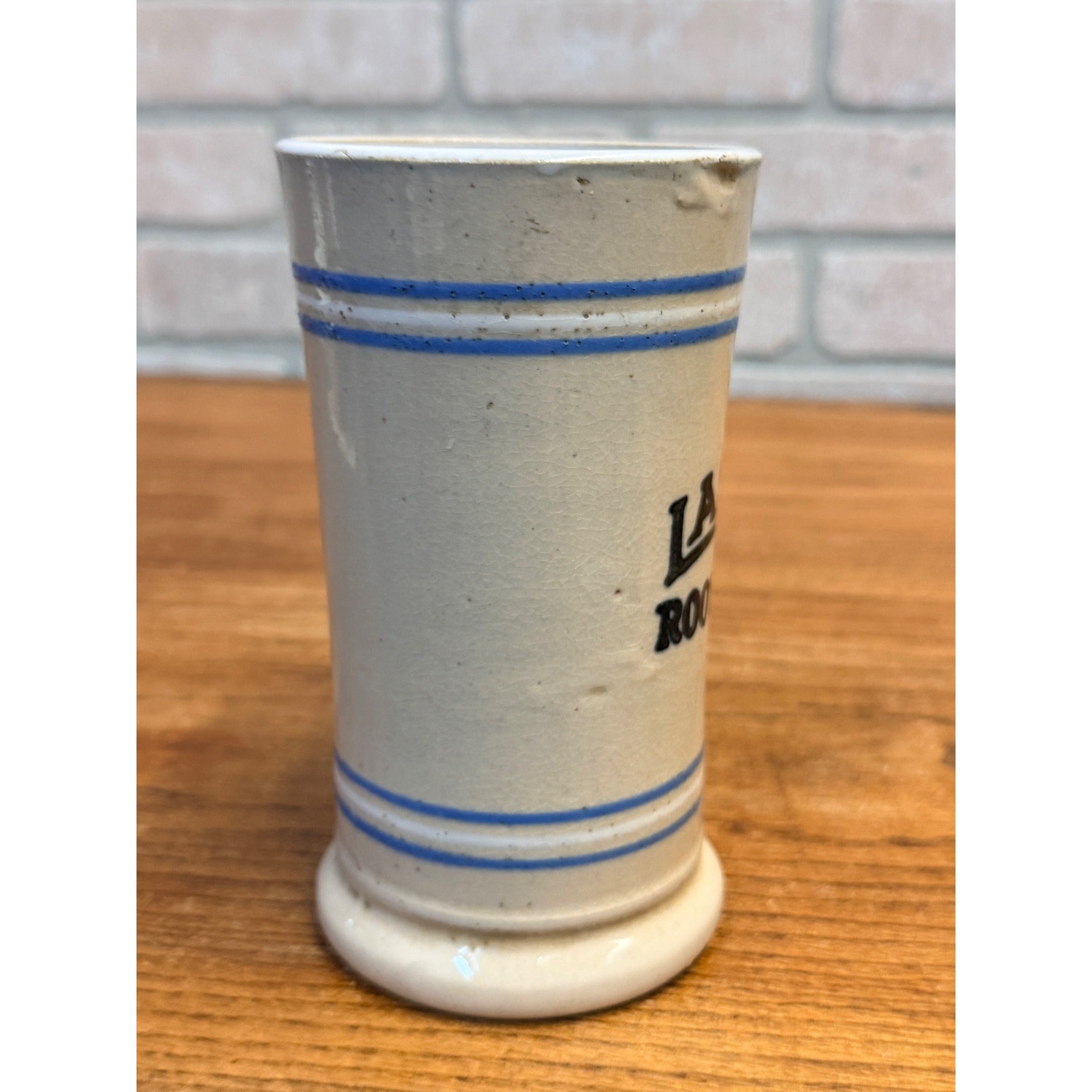 Early Lash's Root Beer Stoneware Advertising Mug 1900s 1920s Soda