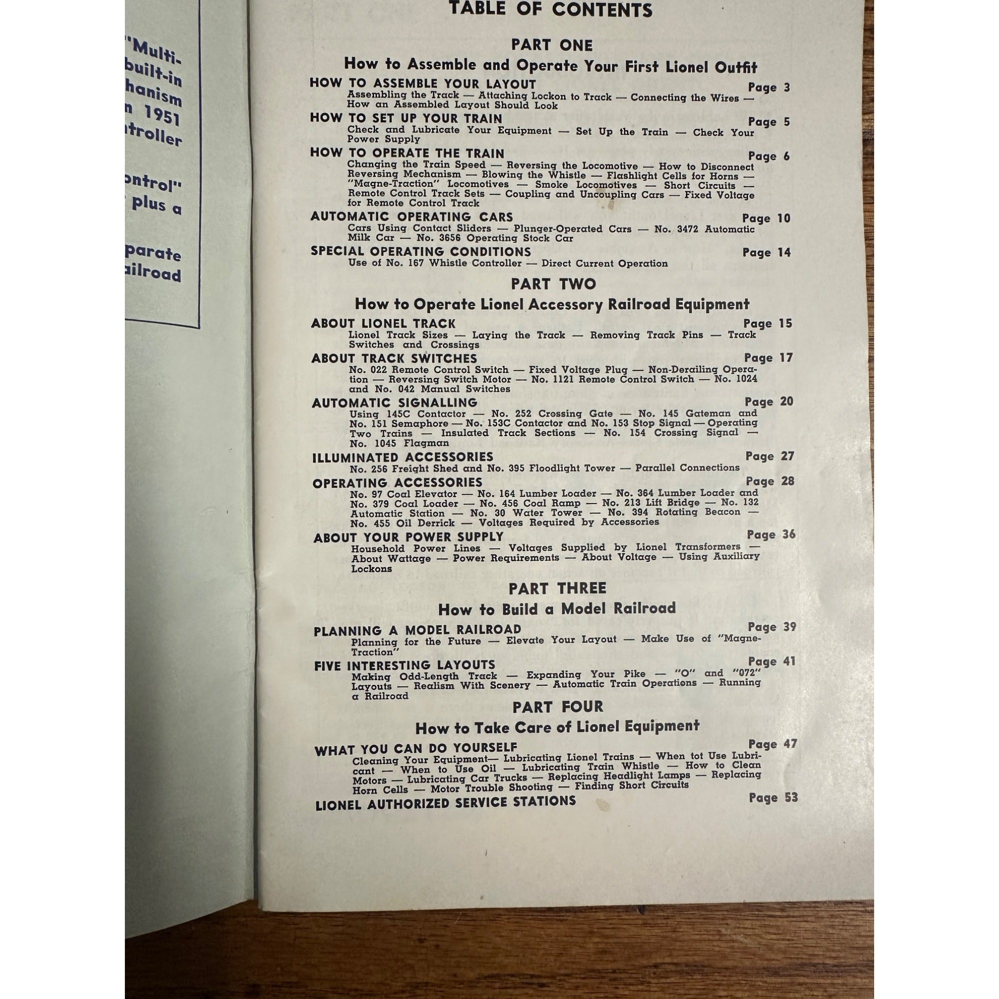1951 Lionel Trains Instructions for Assembling and Operating Manual Booklet