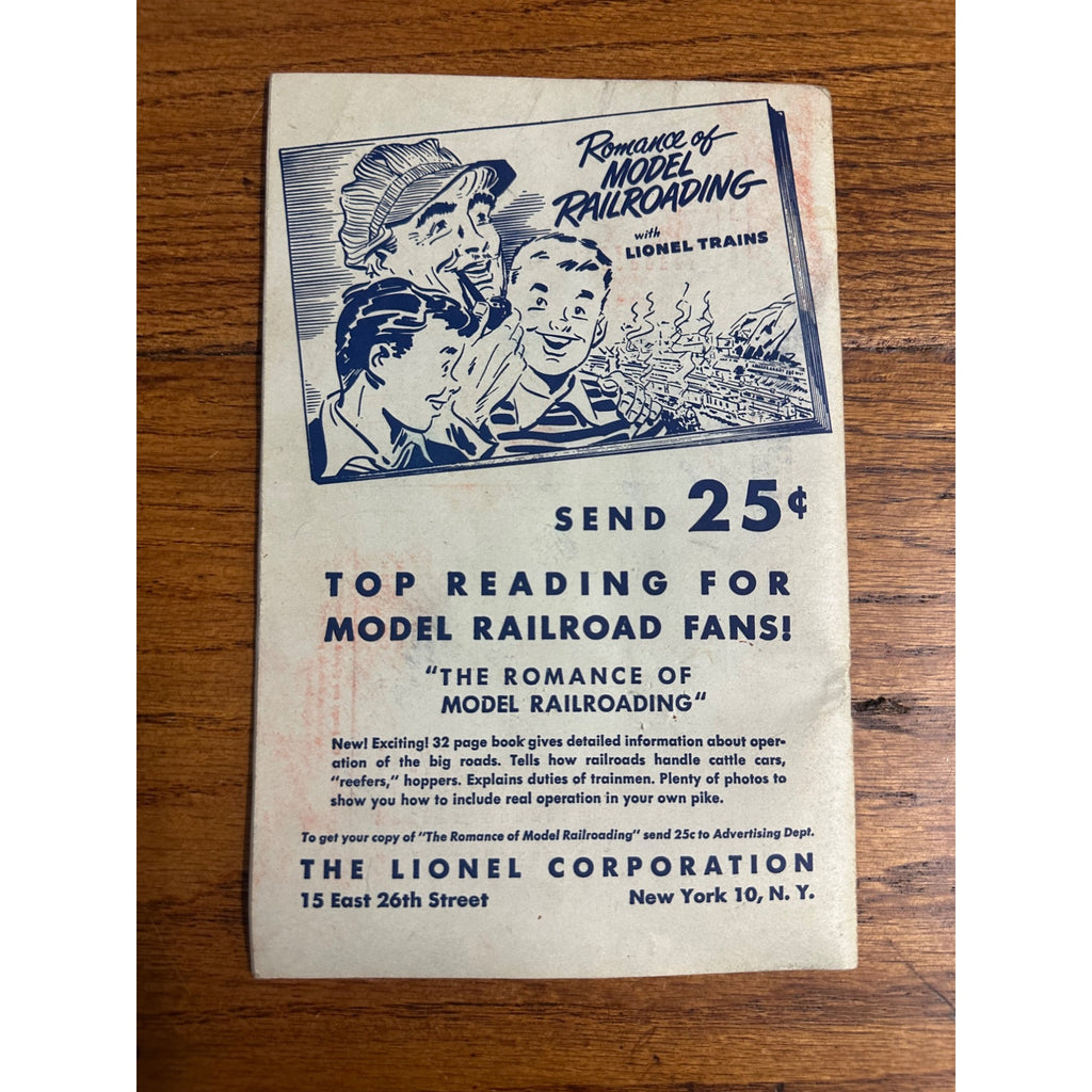 1951 Lionel Trains Instructions for Assembling and Operating Manual Booklet