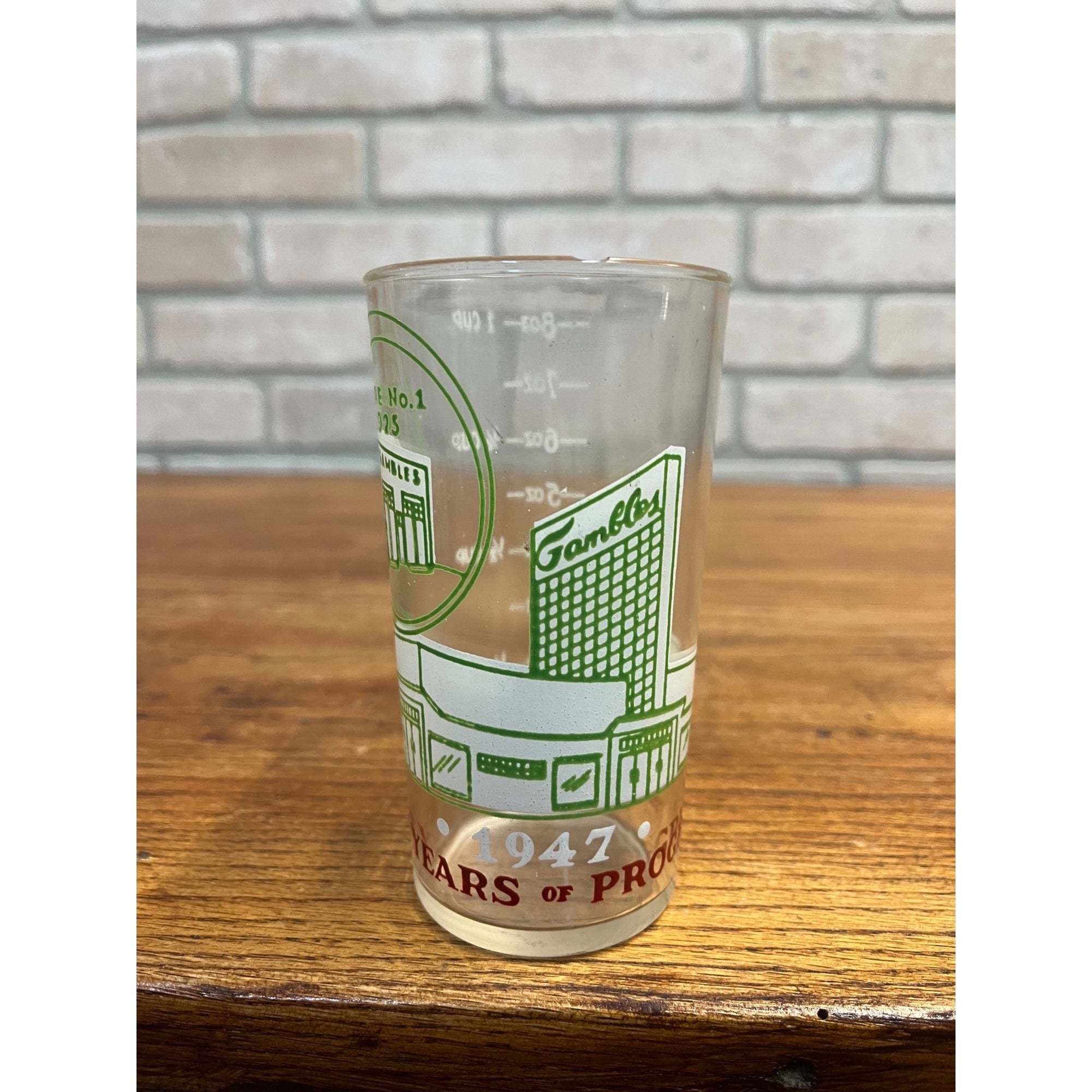 Vintage 1947 Gamble’s Department Store 22nd Anniversary Measuring Glass