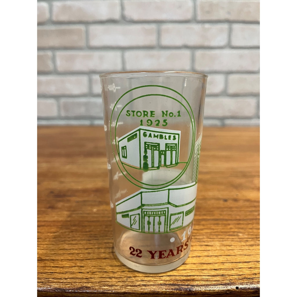 Vintage 1947 Gamble’s Department Store 22nd Anniversary Measuring Glass