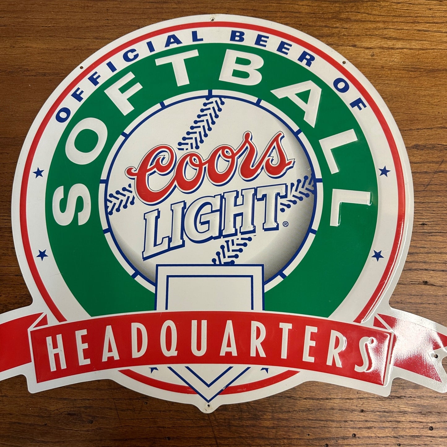 Coors Light Official Beer of Softball Headquarters Tin Bar Pub Sign