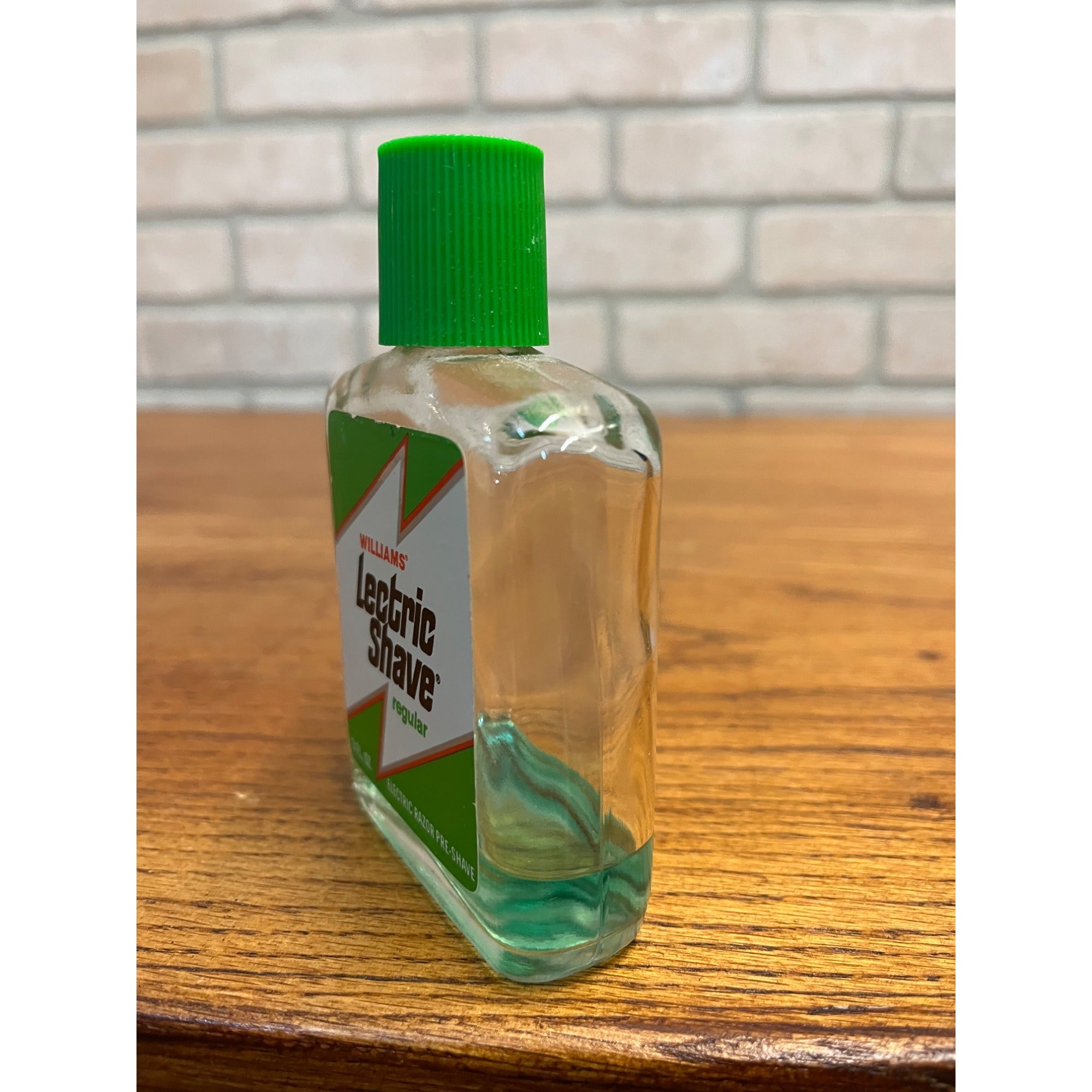 Vintage Williams Lectric Shave Pre Shave 3oz Glass Bottle 15% Full 1980s