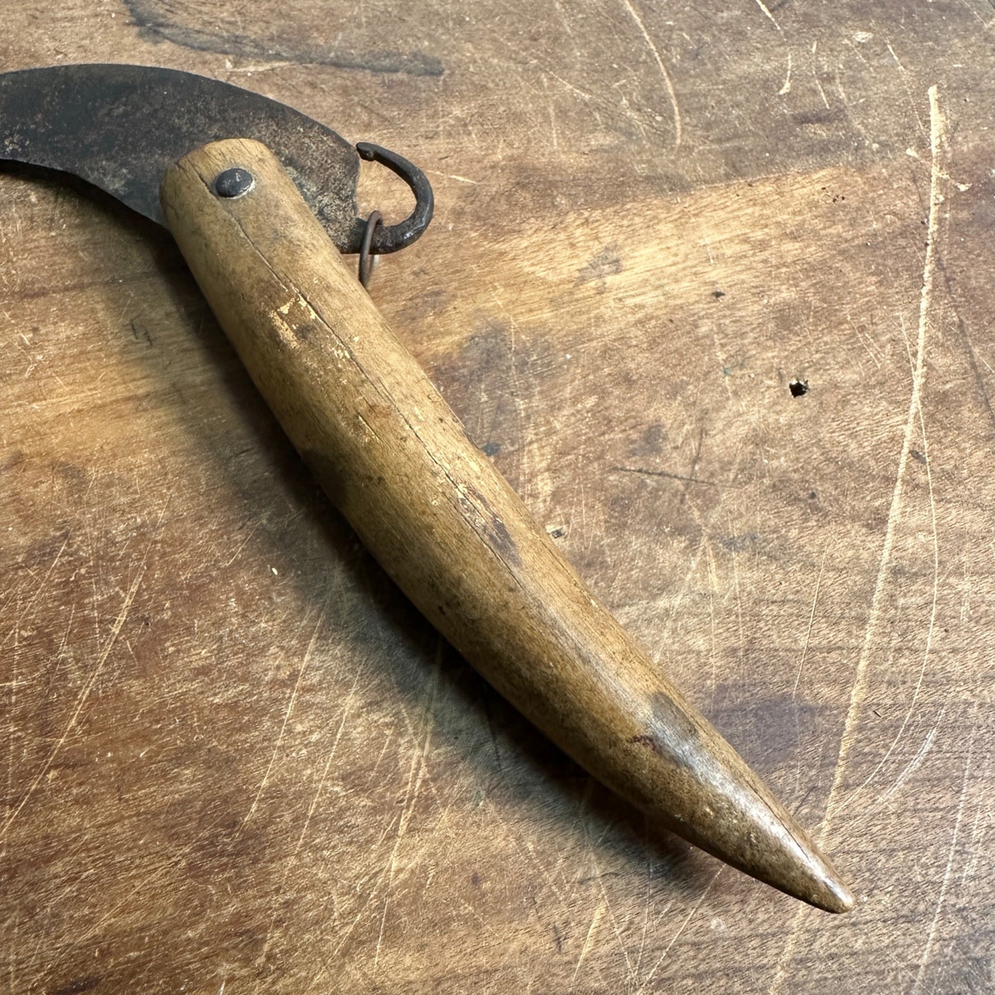 Antique 18th Century Revolutionary War Folding Knife w/ Wooden Handle 1700s