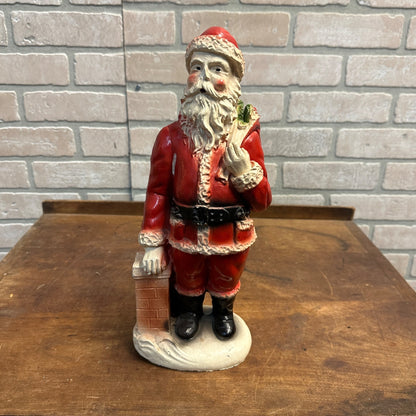 Antique Vintage 1930s Santa Claus & Chimney Plaster Chalkware Coin Bank 13.5"