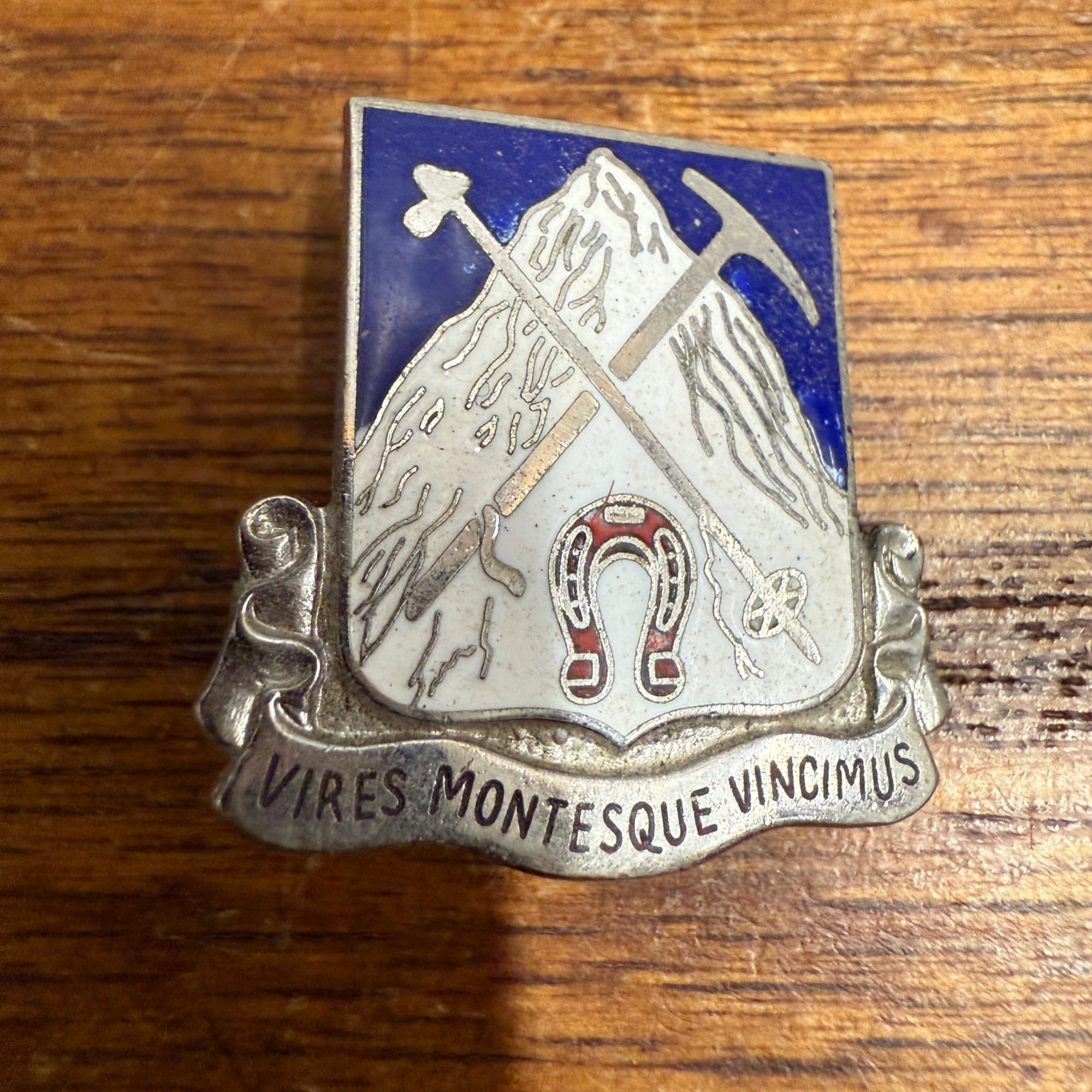 Vintage 87th Infantry Regiment US Army Crest DI/DUI Pinback NS Meyer HM