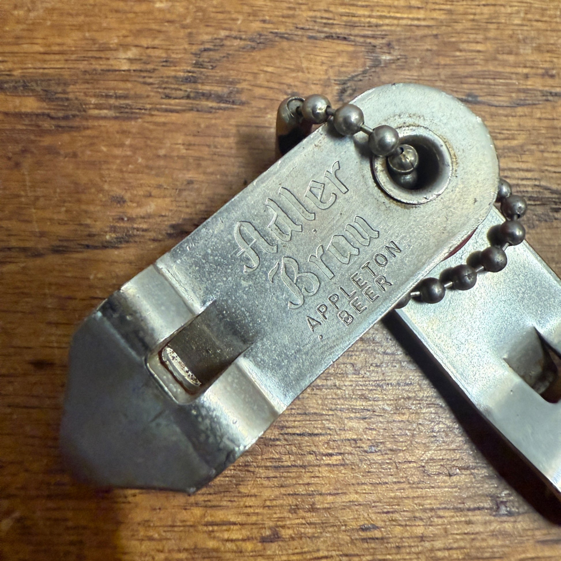 Vintage Adler Brau Appleton Wis, Collapsible Can Beer Bottle Opener Keychain