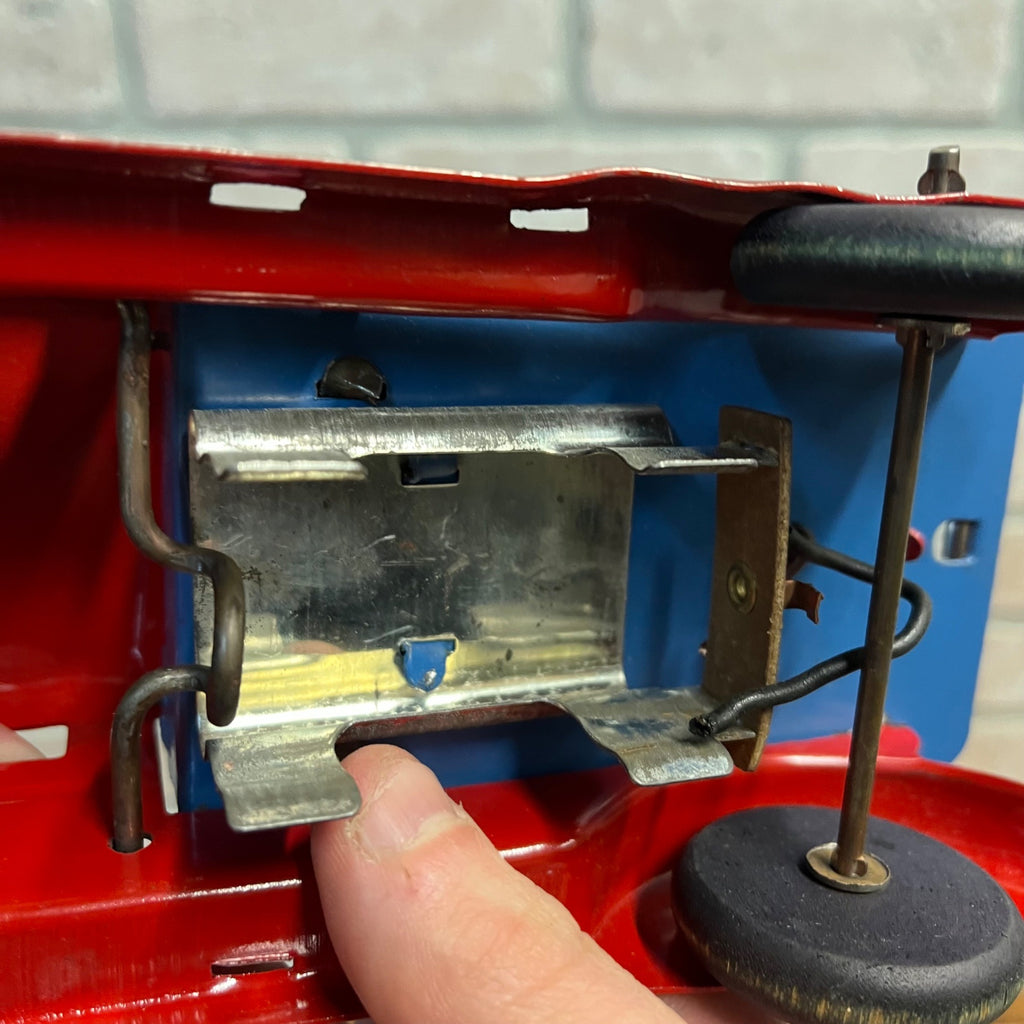 RARE Vintage 1930s Marx Searchlight Truck Pressed Steel Toy + Orig. Box Red/Blue