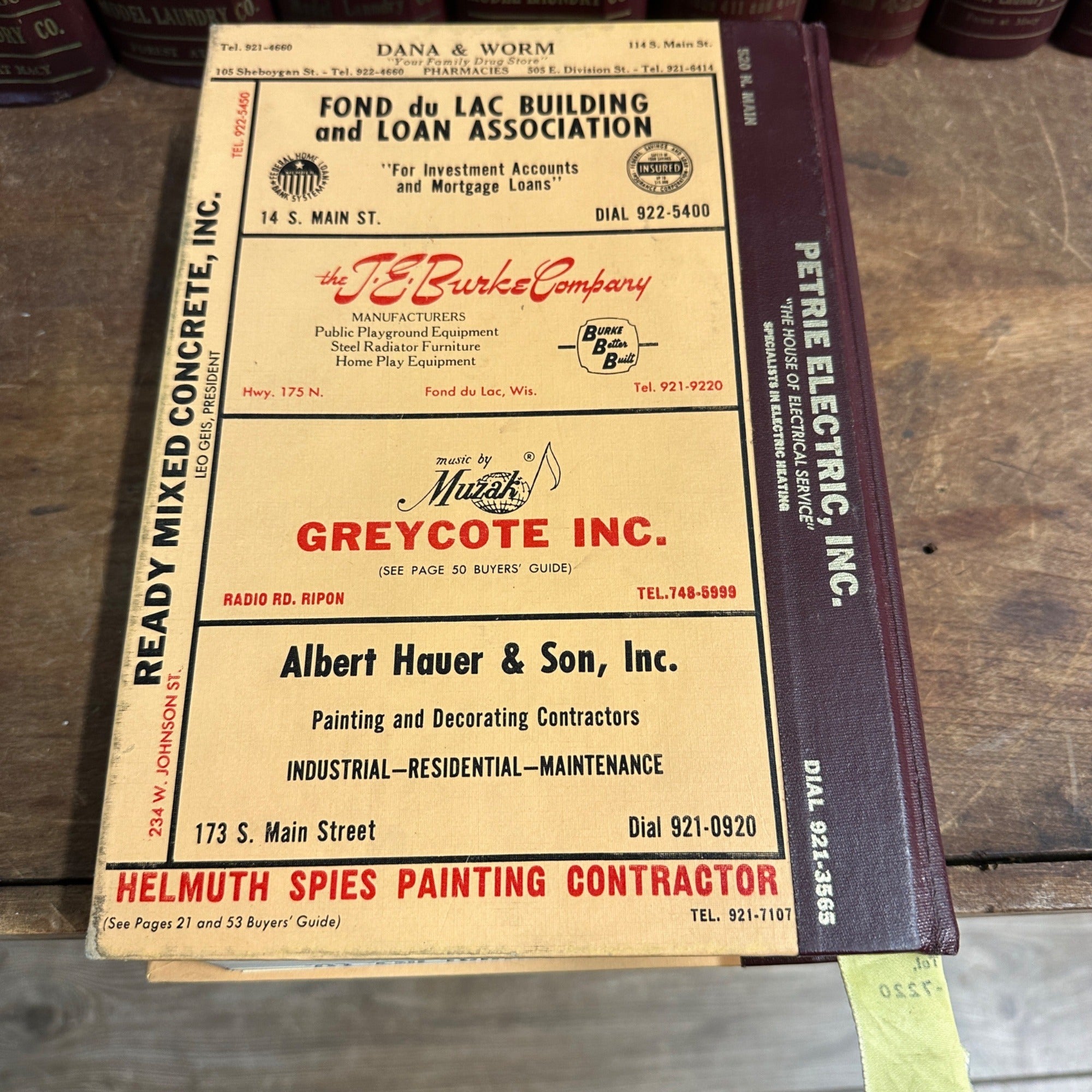 1967-68 FOND DU LAC COUNTY CITY DIRECTORY WISCONSIN BUSINESS DIRECTORY ADVERTISING