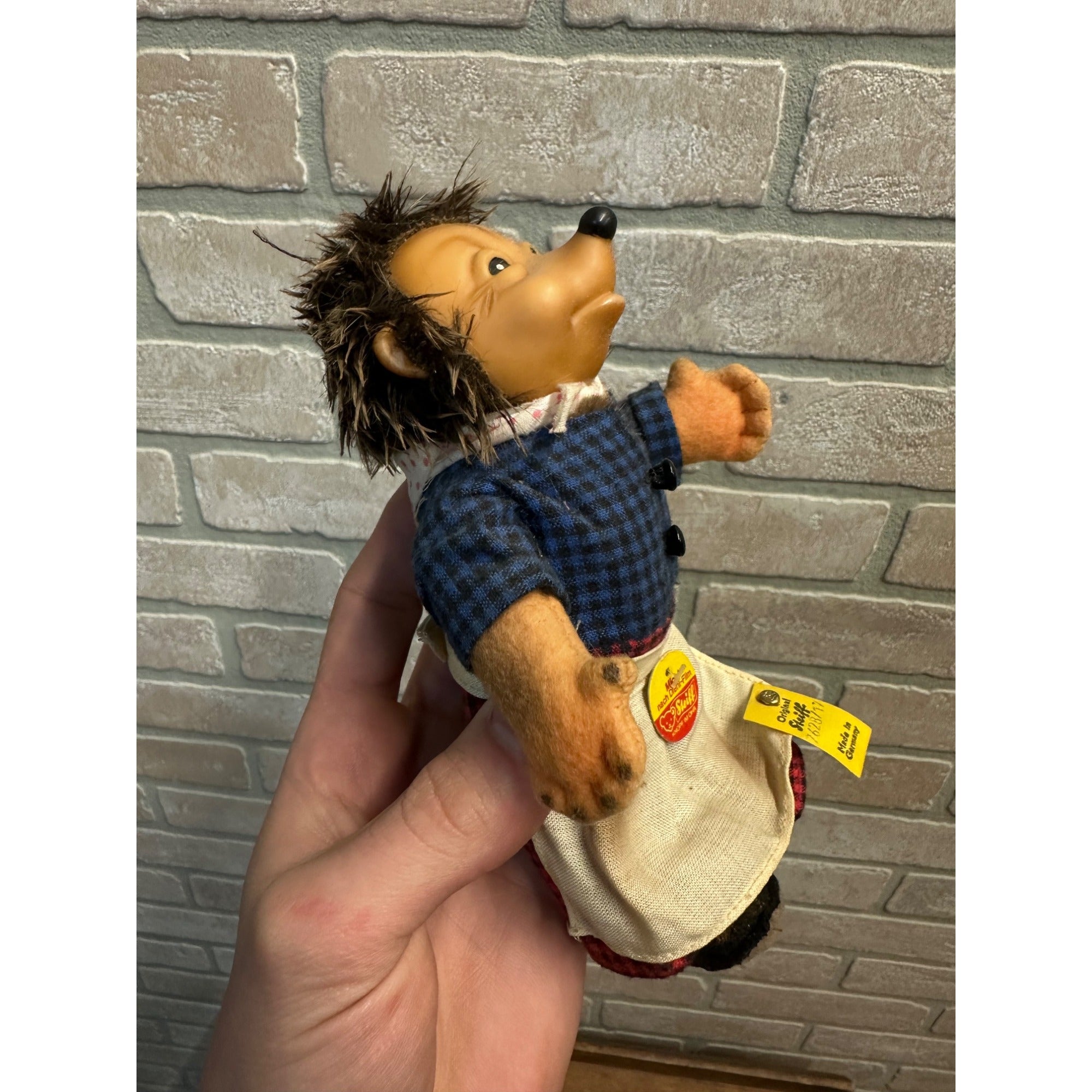 Vintage Steiff Hedgehogs Mucki Micki Mecki Lot (3) Dolls Hand Puppet Germany