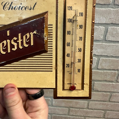 Vintage 1940s Braumeister Milwaukee's Choice Advertising Thermometer Sign