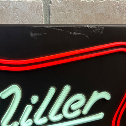 Vintage -Plastic Faux Neon Look Miller High Life Beer Electric Light-Up Sign