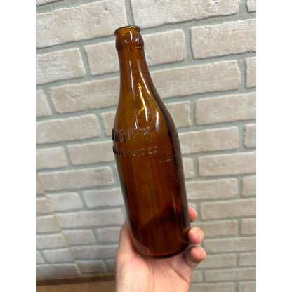 Vintage Plymouth Wis Brewing Co Amber Brown Beer Bottle 15oz Empty