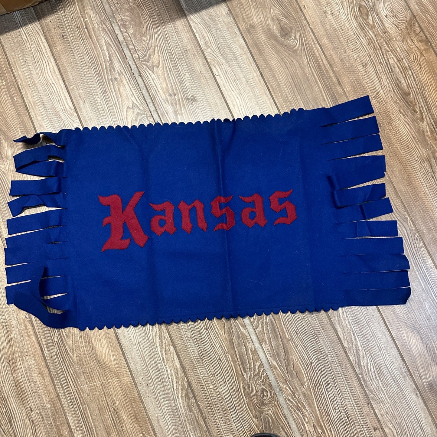 Vintage 1910s Kansas University Jayhawks Early Sewn Felt Banner