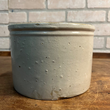 White Red Wing 7" Dia Butter Crock Stoneware Bottom Signed