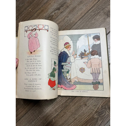 Antique 1930 "The Real Mother Goose" Children's Rhyme Book Illustrated McNally