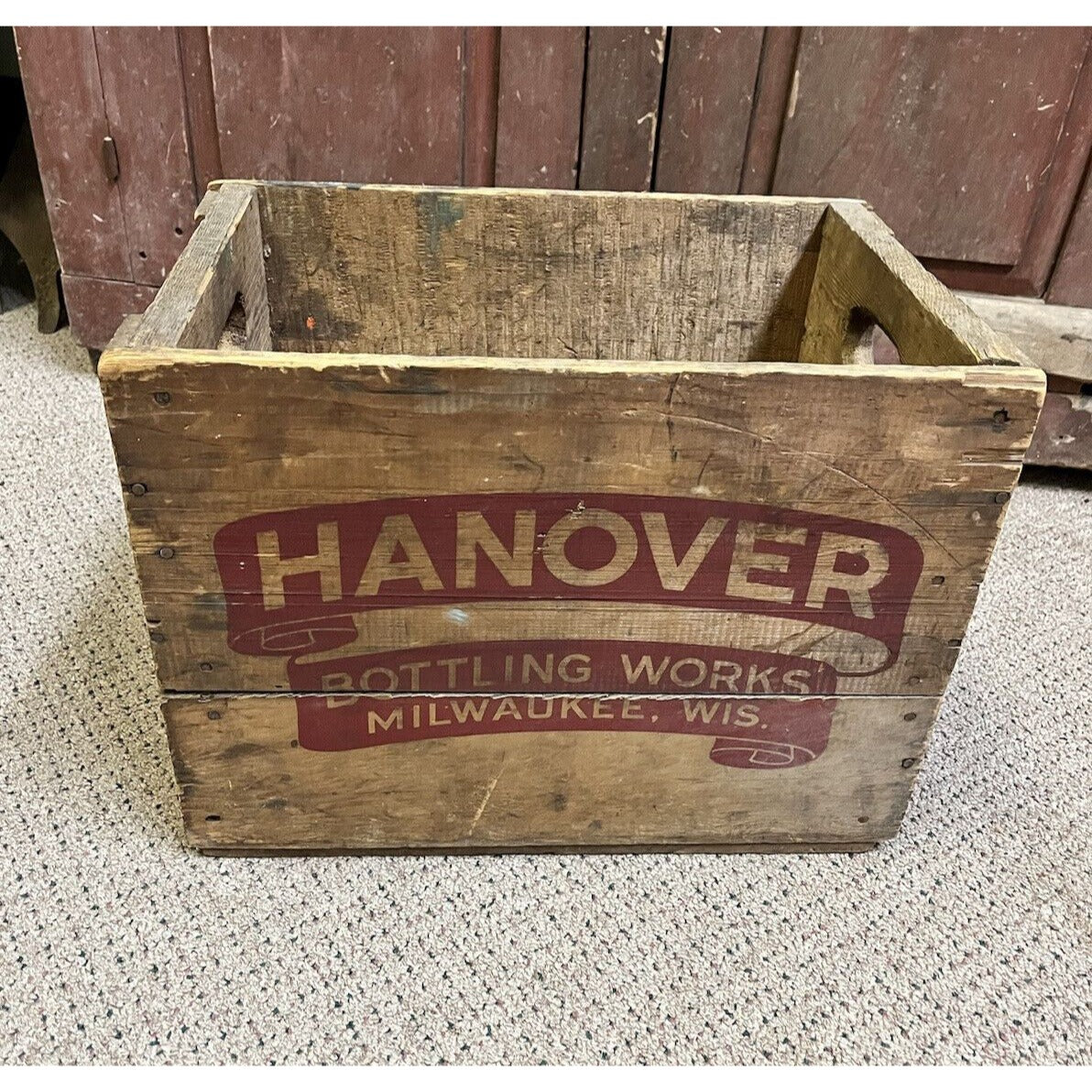 Vintage 1930s Hanover Bottling Works Milwaukee Wis Soda Wood Advertising Crate