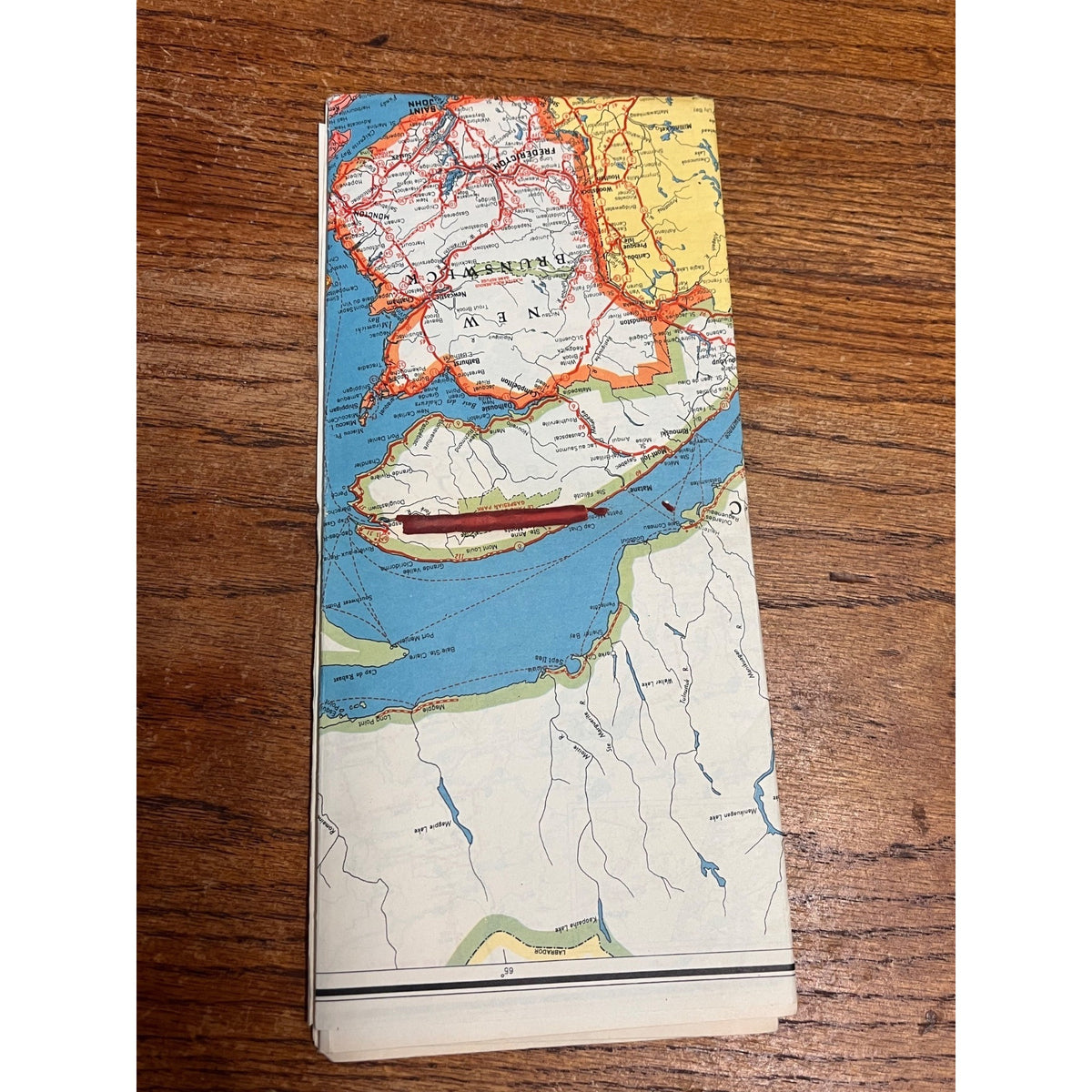 Vintage 1956 Canada & Northern United States Highway Map Travel Fold-Out