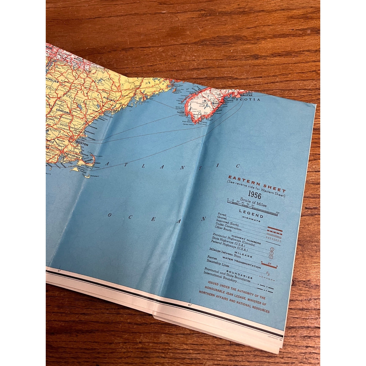 Vintage 1956 Canada & Northern United States Highway Map Travel Fold-Out