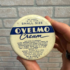 Vintage Ovelmo Tin Cream Pharmacy Drug Store Can Empty Tin Collectible