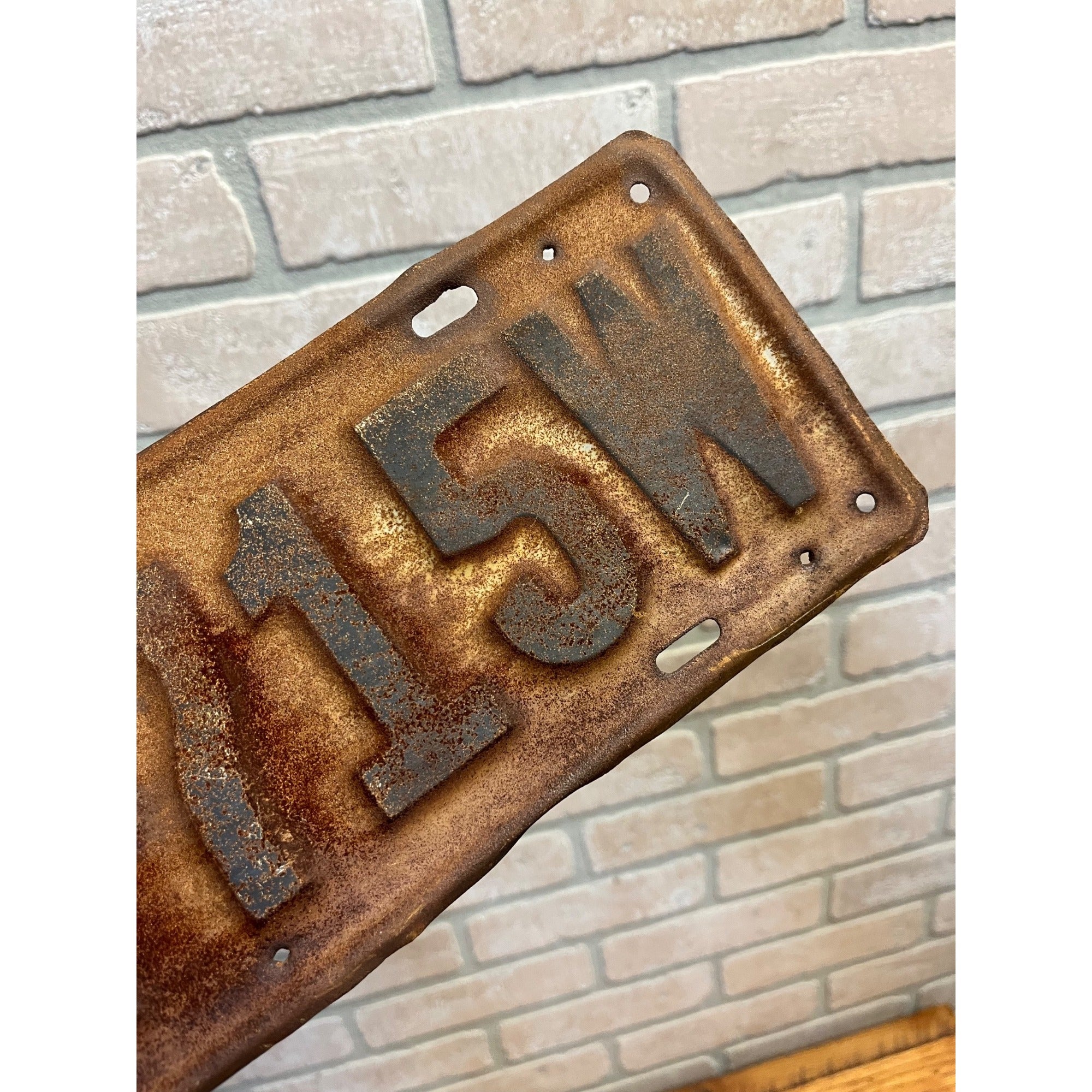 Vintage Wisconsin License Plate 1914 Automobile Car Truck