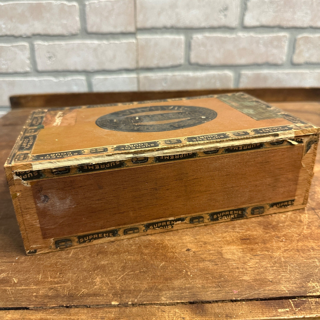 RARE Vintage Supreme Court Rothschilds Wooden Cigar Box Fond du Lac Wis