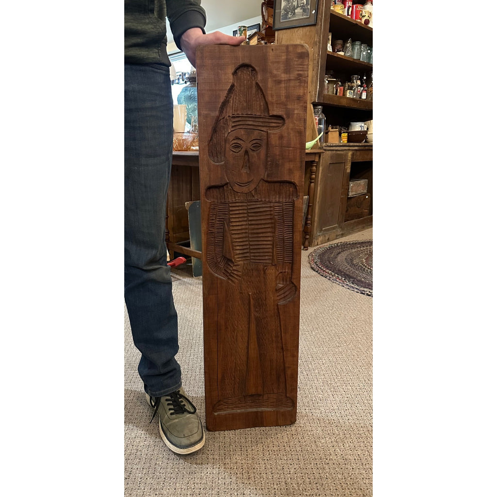 Antique Primitive 19th c. Large Wood Cookie Mold Soldier 39"x10" Springerle AAFA