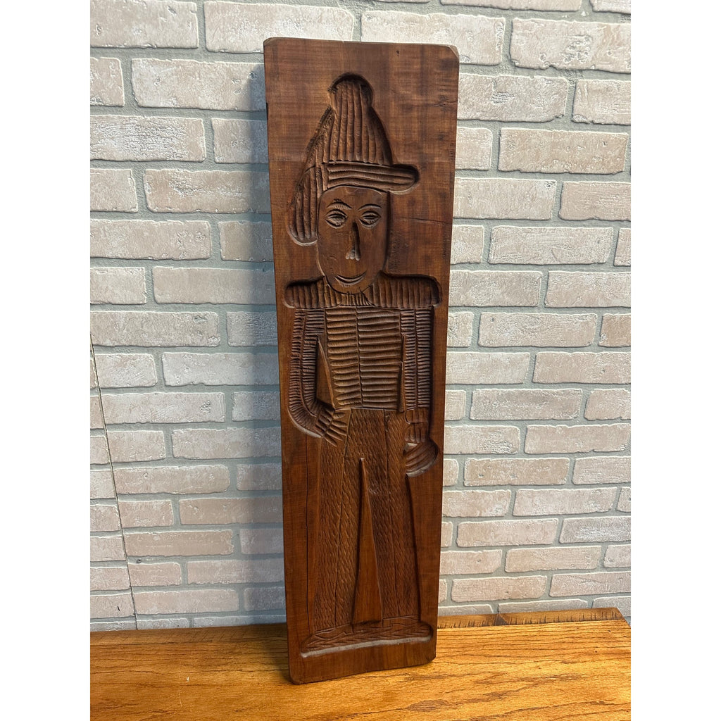 Antique Primitive 19th c. Large Wood Cookie Mold Soldier 39"x10" Springerle AAFA