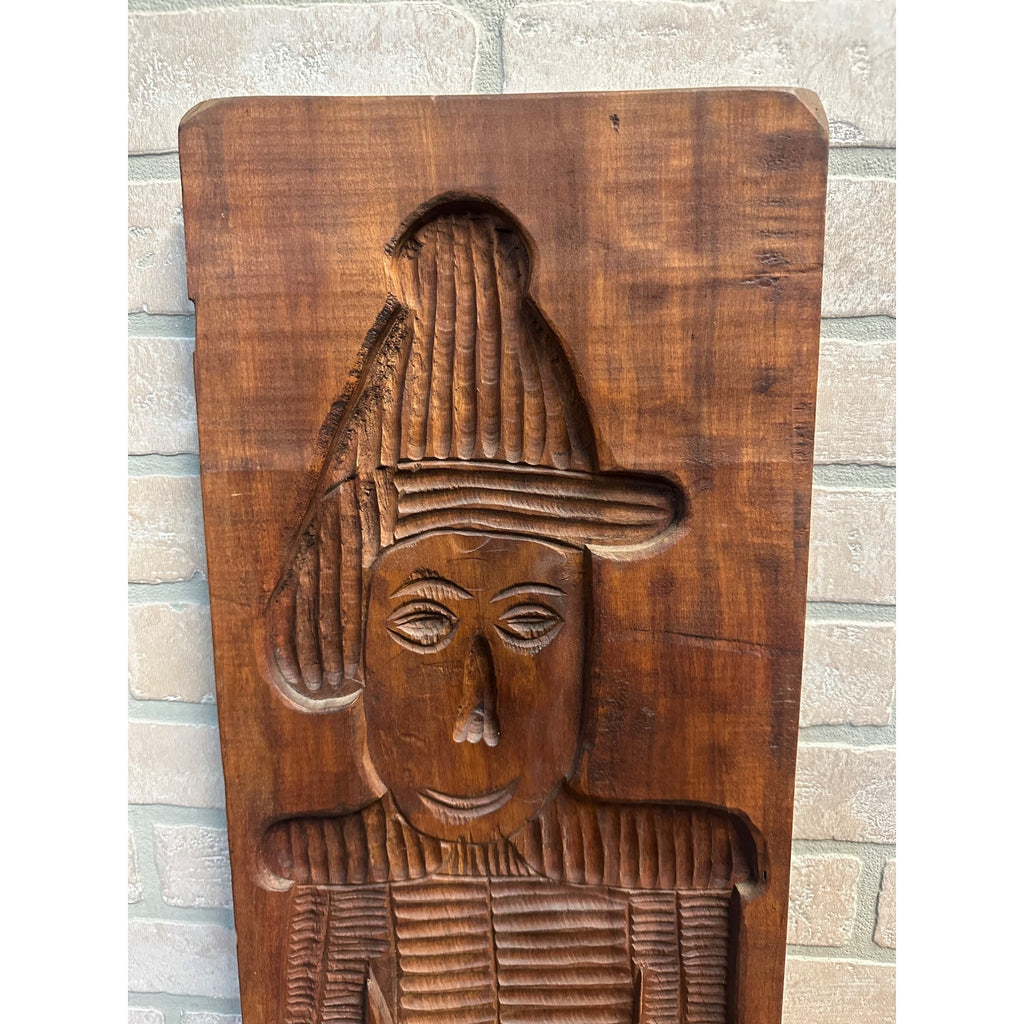 Antique Primitive 19th c. Large Wood Cookie Mold Soldier 39"x10" Springerle AAFA