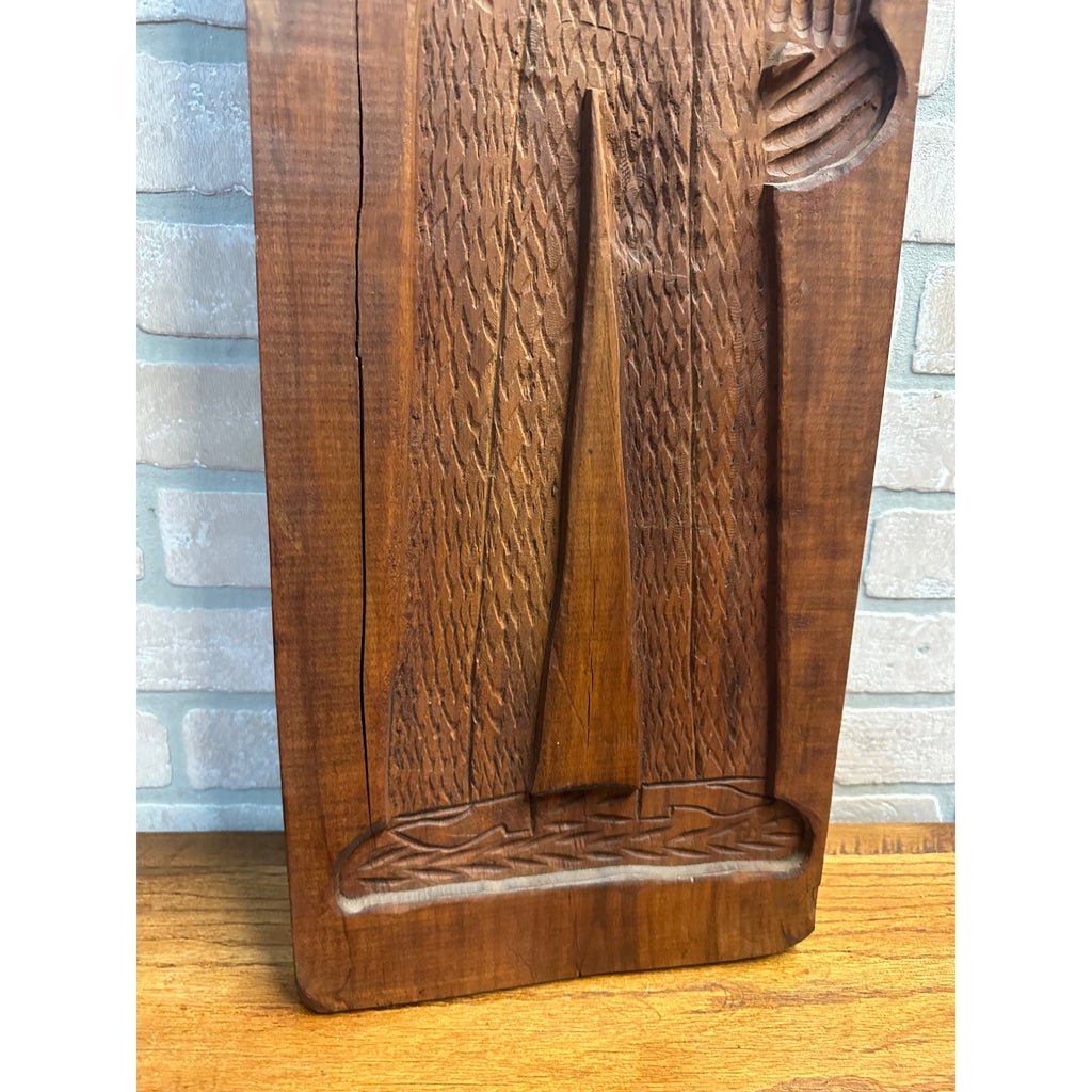 Antique Primitive 19th c. Large Wood Cookie Mold Soldier 39"x10" Springerle AAFA