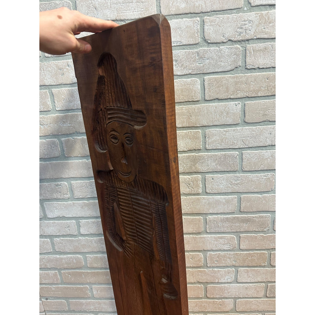 Antique Primitive 19th c. Large Wood Cookie Mold Soldier 39"x10" Springerle AAFA