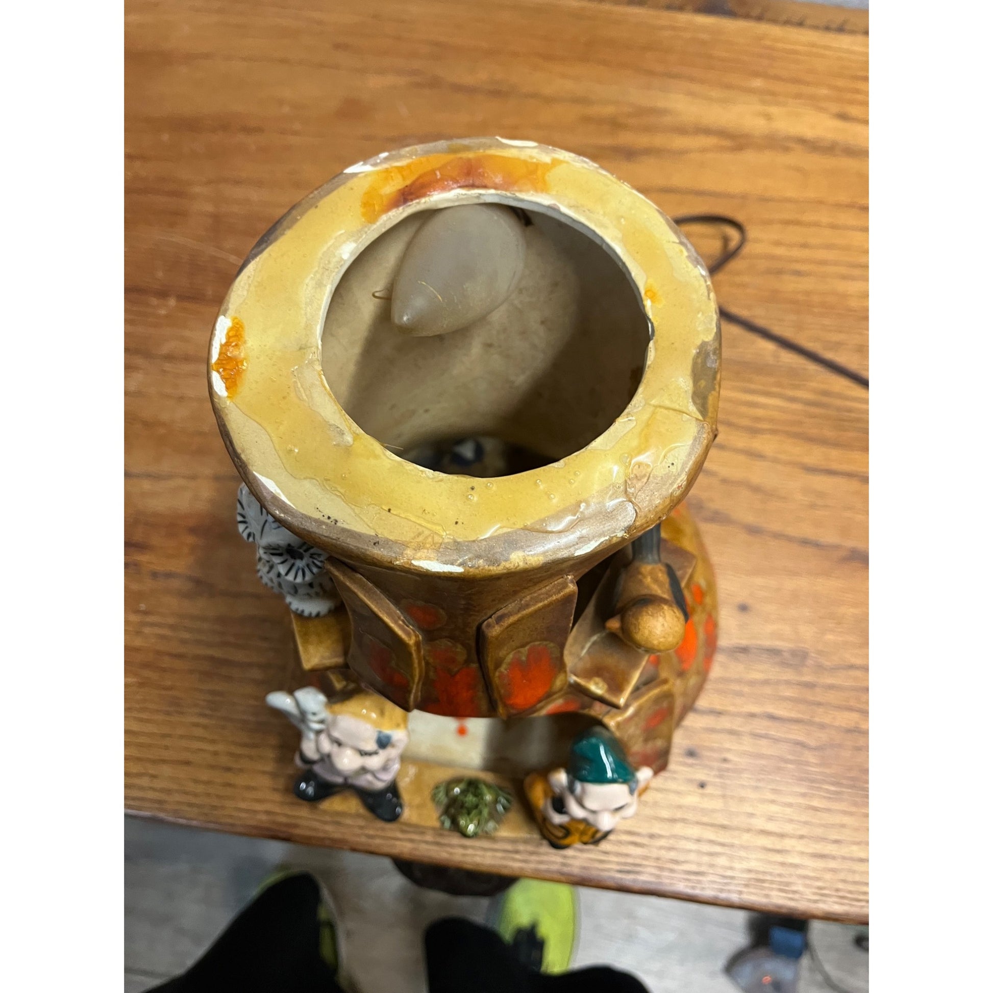 Vintage 1970s Groovy Mushroom & Gnome Table Lamp