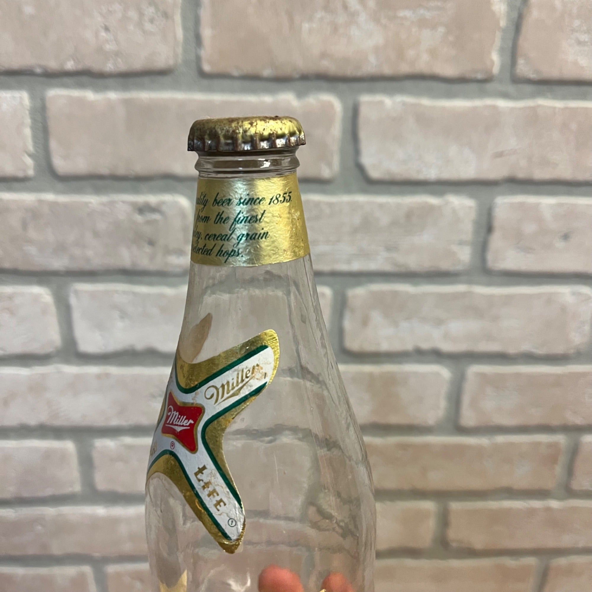 Vintage 1980s Clear 12oz Miller High Life Glass Beer Bottle Milwaukee Wis Stubby