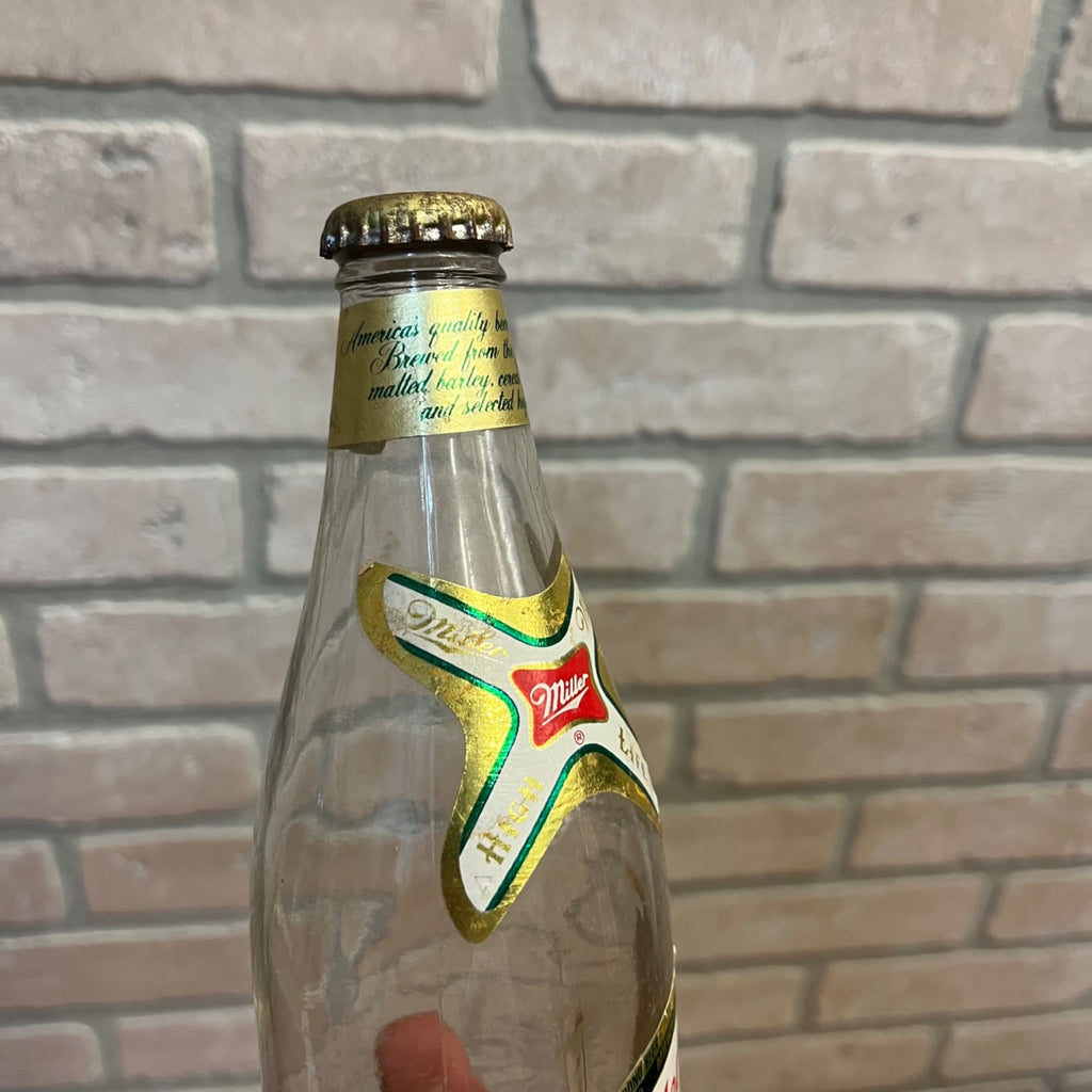 Vintage 1980s Clear 12oz Miller High Life Glass Beer Bottle Milwaukee Wis Stubby