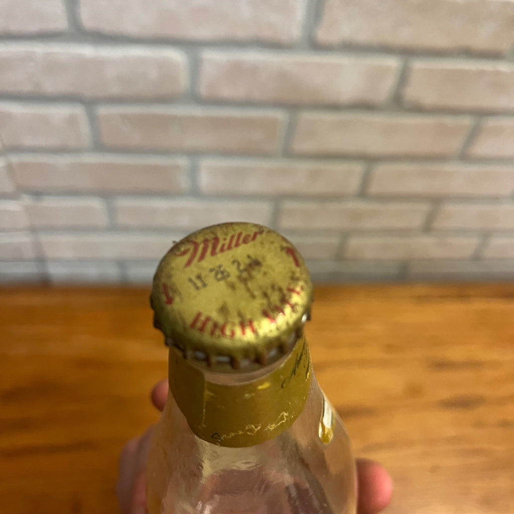 Vintage 1980s Clear 12oz Miller High Life Glass Beer Bottle Milwaukee Wis Stubby