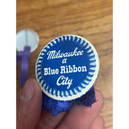 Vintage 1950s Lot (2) Pabst Breweries Blue Ribbon Beer Advertising Pins Milwaukee City