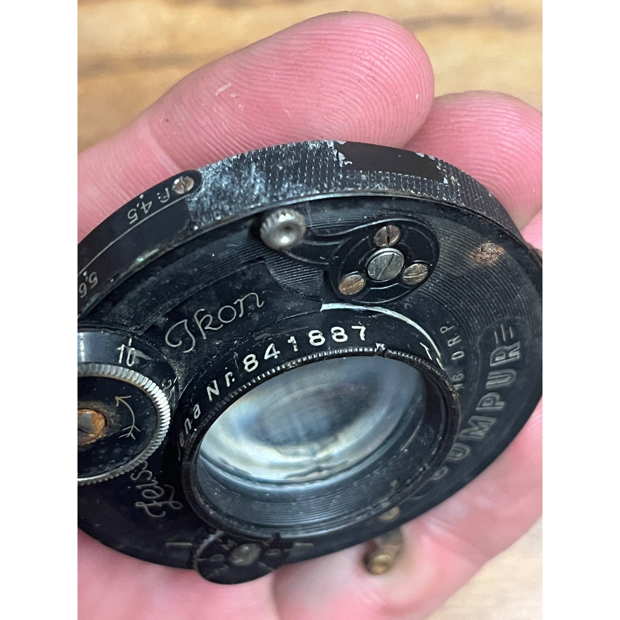 Vintage Carl Zeiss Jena Compur Shutter/ Lens TESSAR 1:4.5 F - 12cm No. 258646