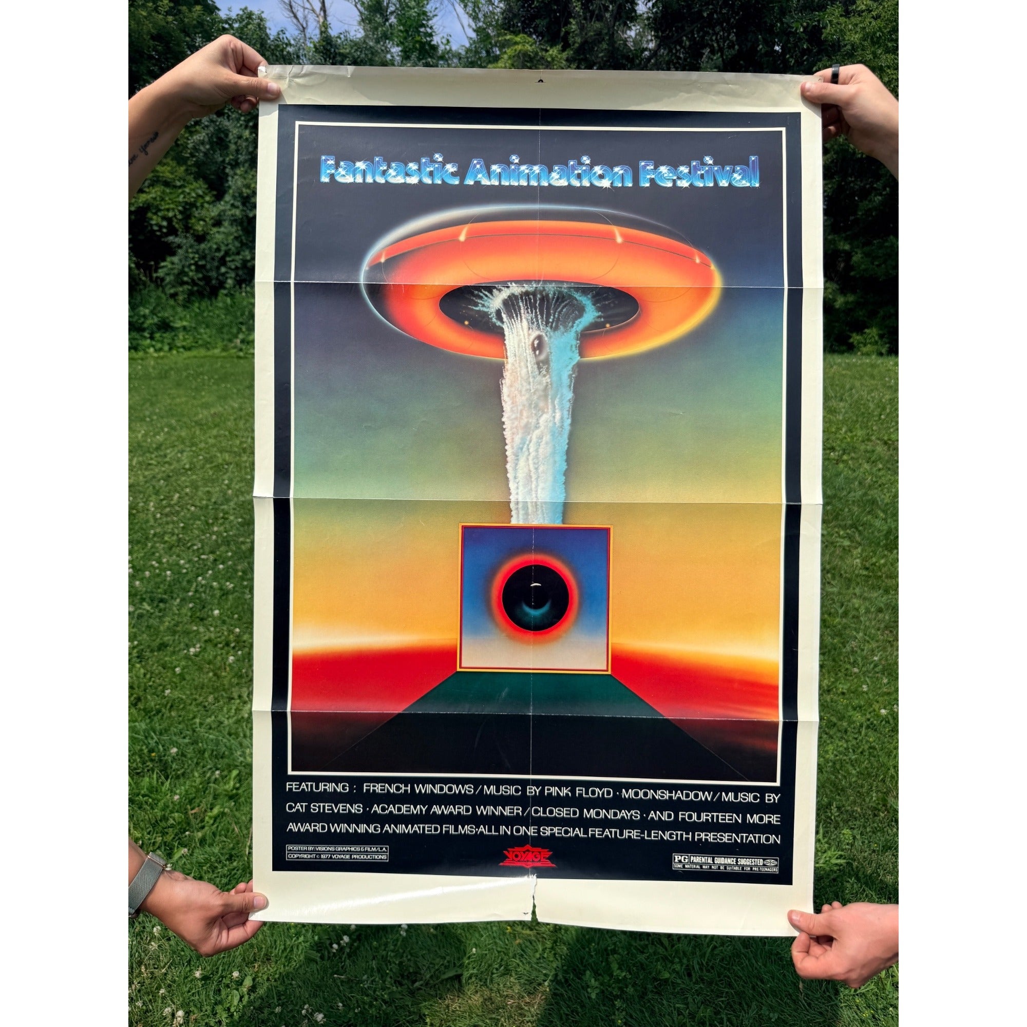 Vintage 1977 Fantastic Animation Festival Original Movie Poster 27x41 Pink Floyd