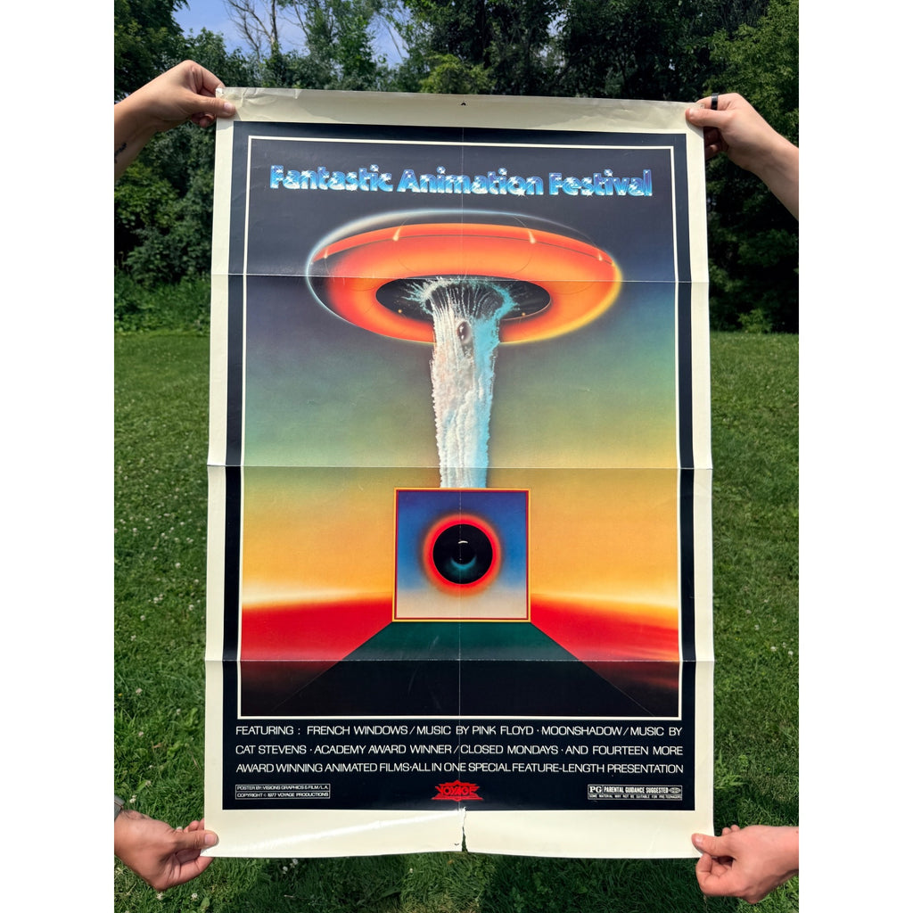 Vintage 1977 Fantastic Animation Festival Original Movie Poster 27x41 Pink Floyd