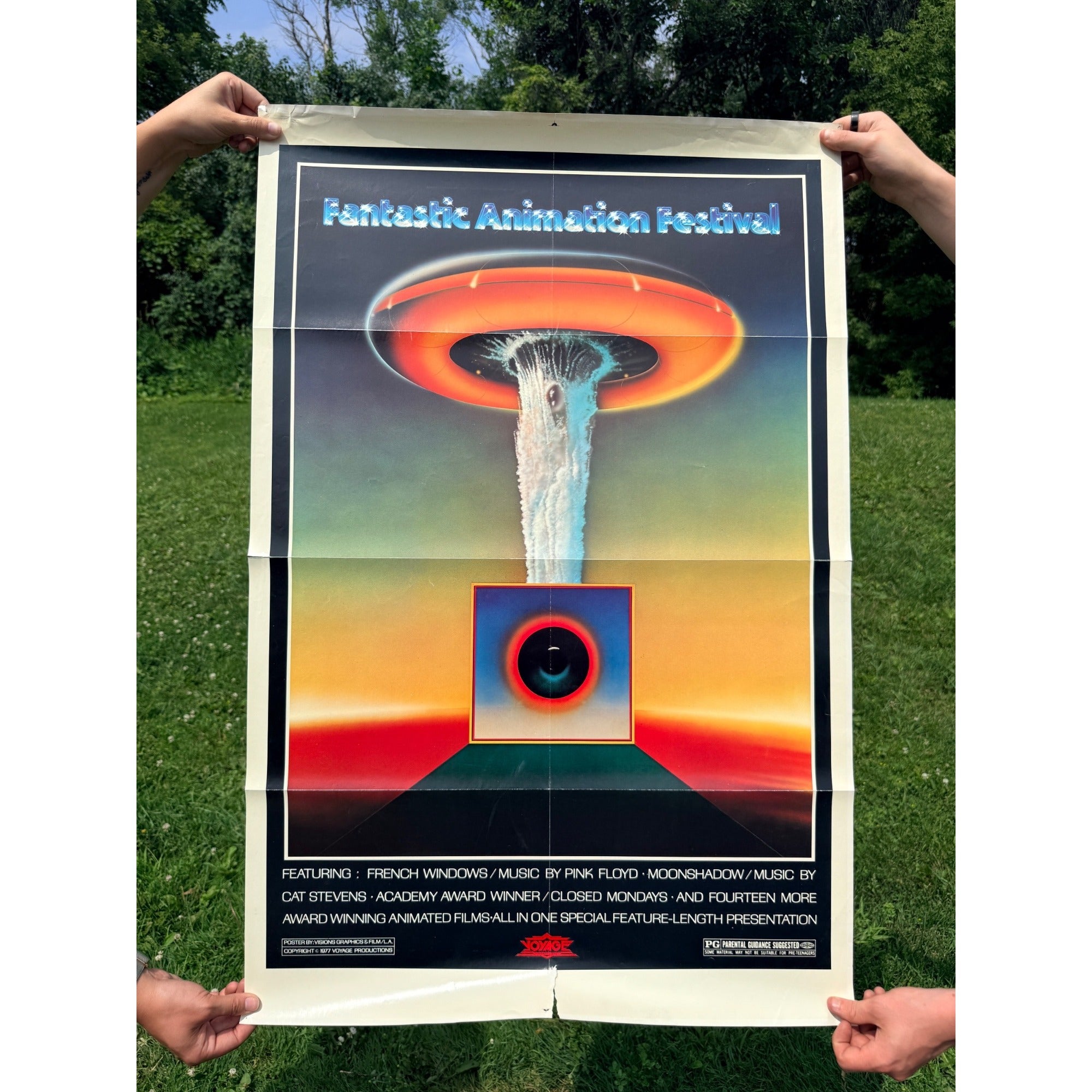 Vintage 1977 Fantastic Animation Festival Original Movie Poster 27x41 Pink Floyd