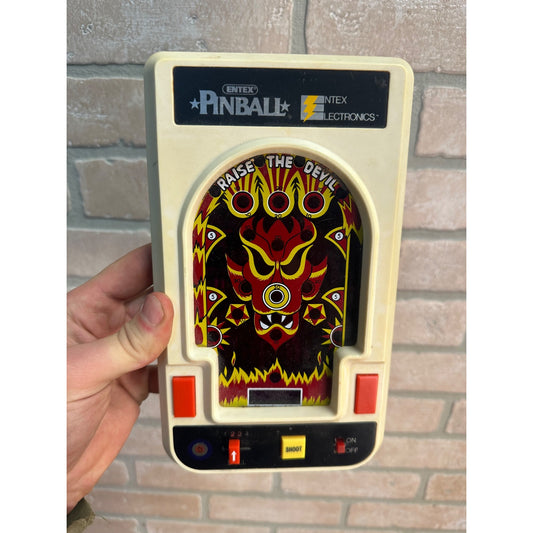 Vintage ENTEX Raise the Devil Pinball Handheld Game RARE TESTED WORKS GREAT!!