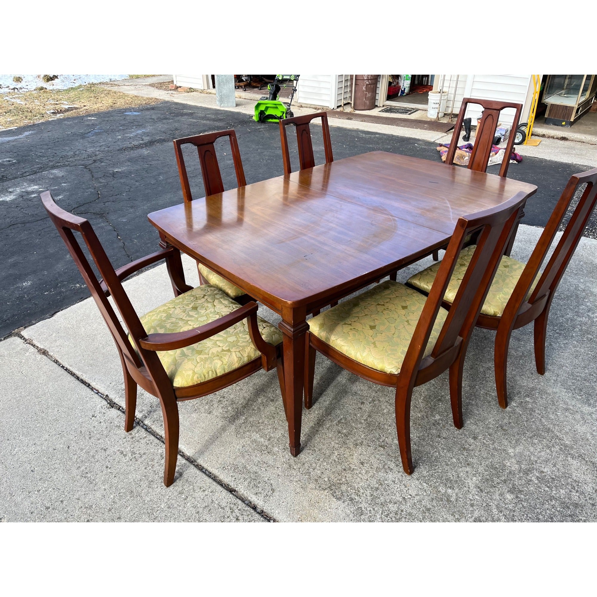 Vintage Mid-Century Modern Lenoir Dining Table & Chair Set MCM Retro