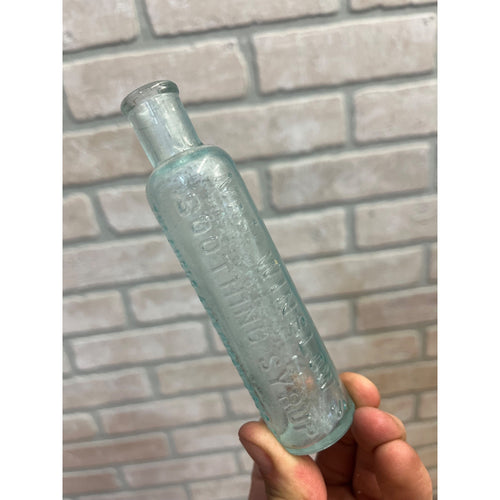 Antique 1880s Mrs Winslow's Soothing "Baby Killer" Morphine Medicine Bottle