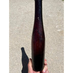 Antique 1870s Deep Amethyst-Red Black Glass Wine Port Bottle Hand Blown Liquor