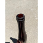 Antique 1870s Deep Amethyst-Red Black Glass Wine Port Bottle Hand Blown Liquor