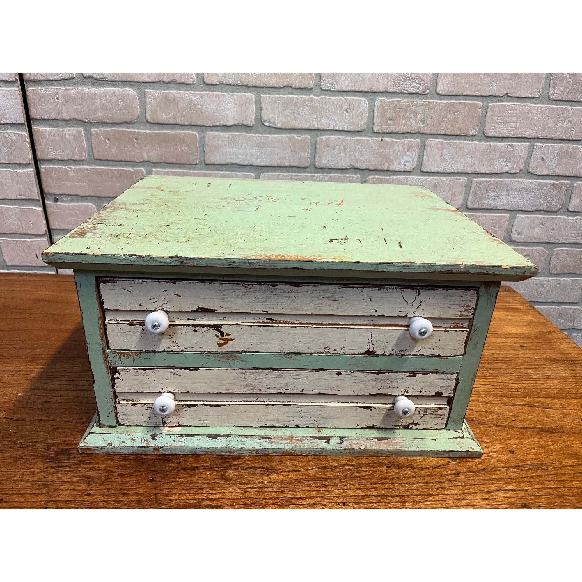Vintage 2-Drawer Cabinet Chest Habitant Shop Native Furniture Michigan Primitive Style
