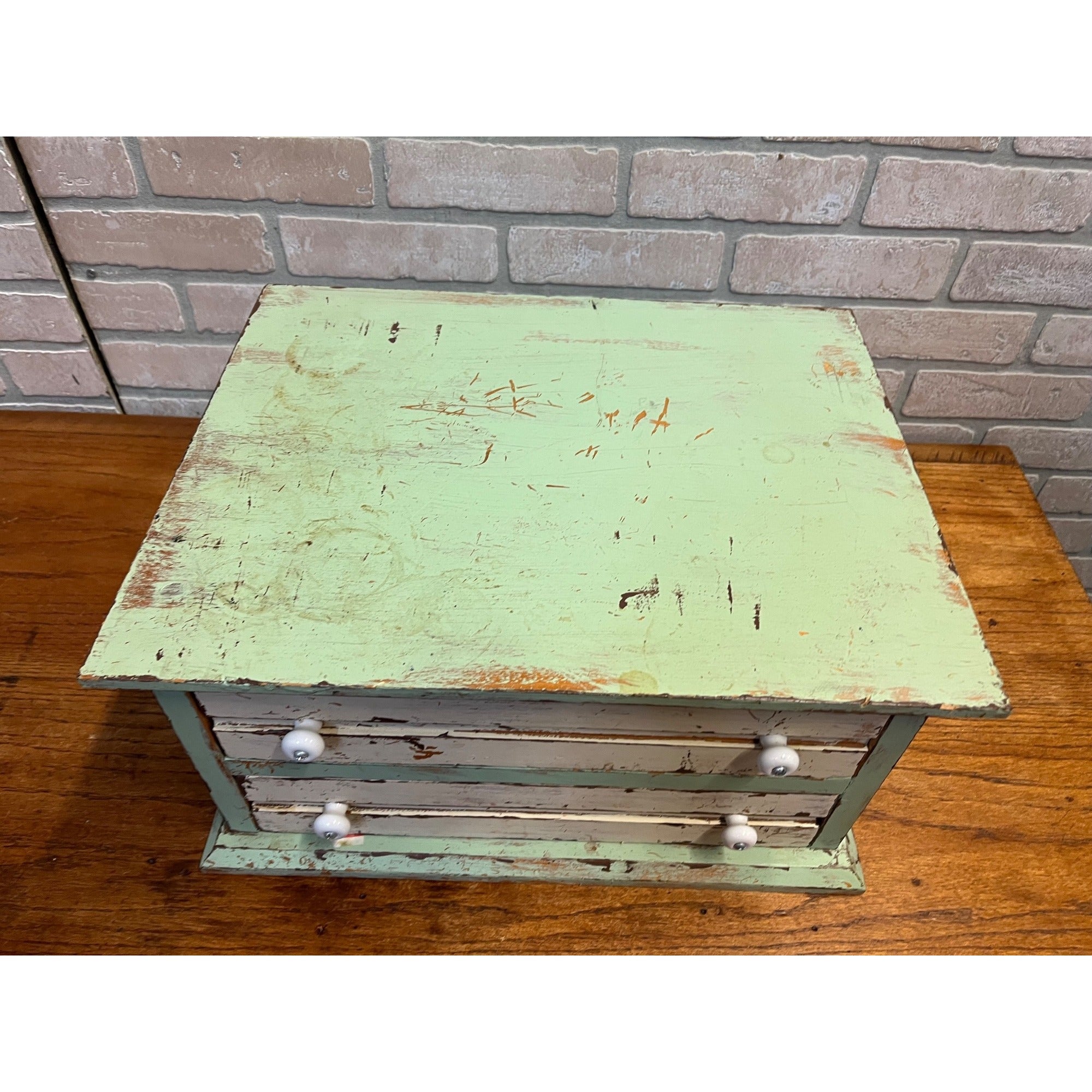 Vintage 2-Drawer Cabinet Chest Habitant Shop Native Furniture Michigan Primitive Style