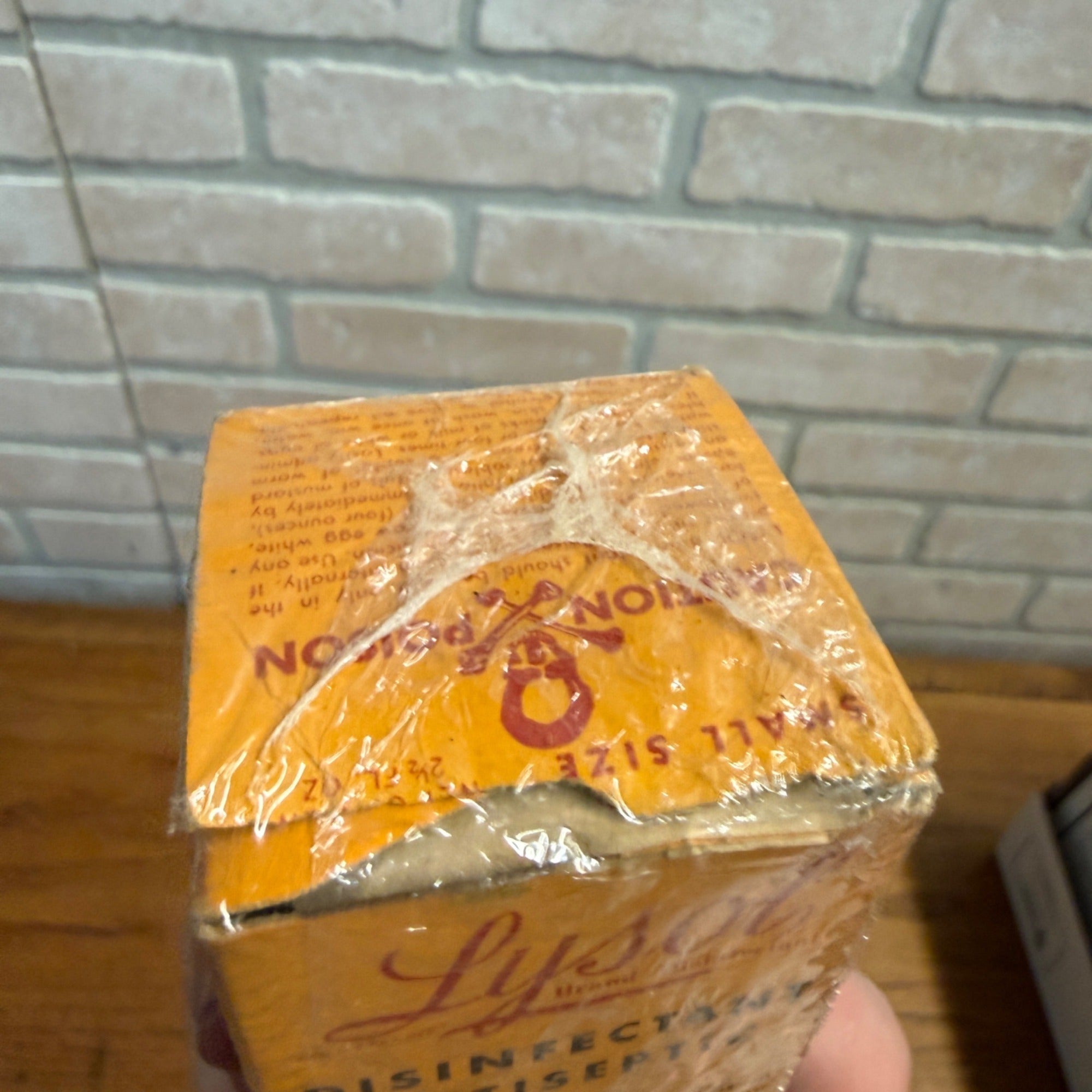 Vintage LYSOL Antiseptic Brown Glass Bottle & Box Empty 2 1/2 oz
