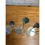 Vintage 1960s MCM Stainless Steel Two Stem Candlesticks MG Danish Candle Holder