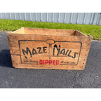 Vintage Wooden Wood Maze Nails Crate Advertising Shipping Box